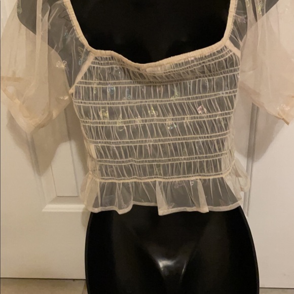 Sheer butterfly crop top NWT - Picture 3 of 5